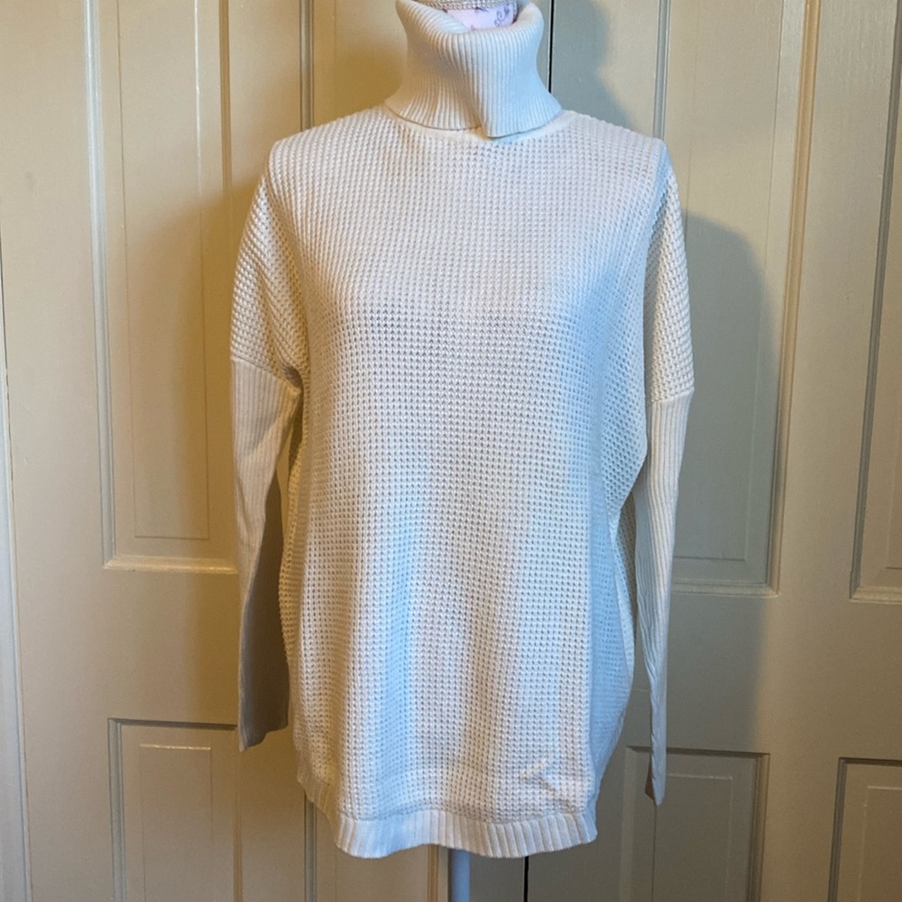 Michael Kors ivory turtleneck tunic sweater